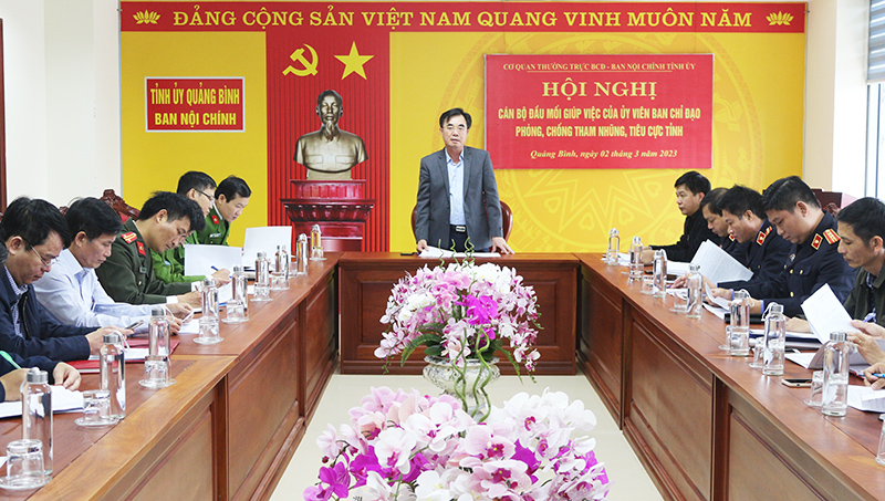 Đồng chí Trưởng ban Nội chính Tỉnh ủy Nguyễn Lương Bình kết luận hội nghị giao ban công tác Nội chính quý I/2023.