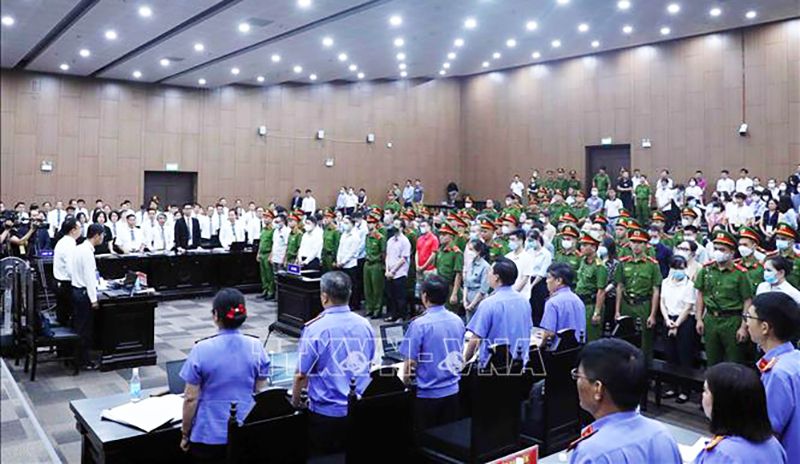  Quang cảnh phiên toà xét xử, sáng 11/7/2023. Ảnh: Phạm Kiên/TTXVN