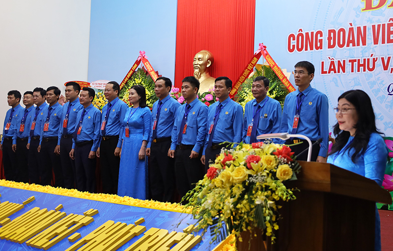 Ban Chấp hành CĐVC tỉnh khoá V ra mắt Đại hội.