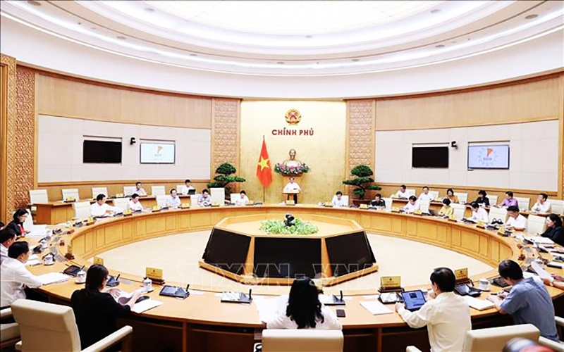 Phiên họp Chính phủ chuyên đề về xây dựng pháp luật tháng 7/2023. Ảnh: Dương Giang/TTXVN
