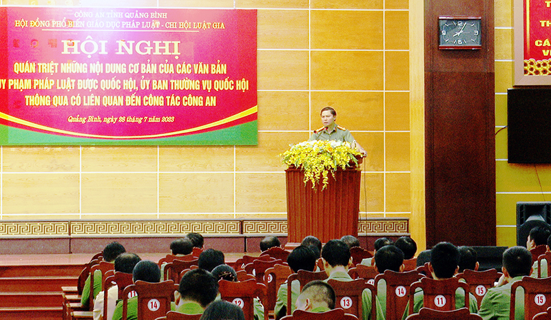 Công an tỉnh quán triệt các văn bản quy phạm pháp luật được Quốc hội, Ủy ban Thường vụ Quốc hội thông qua liên quan đến công tác công an.