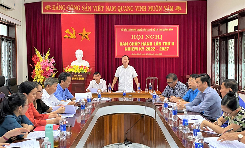 Ông Đinh Công Hải, Chủ tịch Hội Bảo trợ Người Khuyết tật và trẻ mồ côi tỉnh nhấn mạnh tiếp tục thực hiện tốt các chính sách đối với người khuyết tật trong thời gian tới.