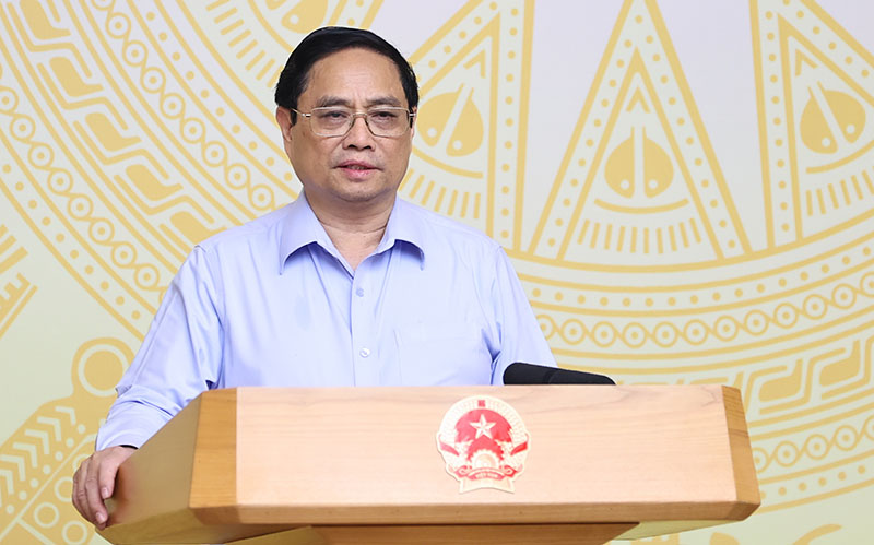 Thủ tướng Chính phủ Phạm Minh Chính kết luận hội nghị (ảnh: website Chính phủ)