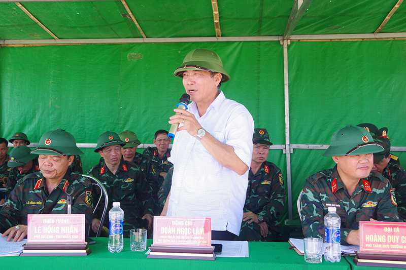 Đồng chí Đoàn Ngọc Lâm, Phó Chủ tịch Thường trực UBND tỉnh phát biểu tại buổi kiểm tra.
