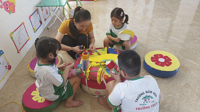 Trẻ được tham gia các hoạt động trải nghiệm tại Trường mầm non Trường Thủy (Lệ Thủy)