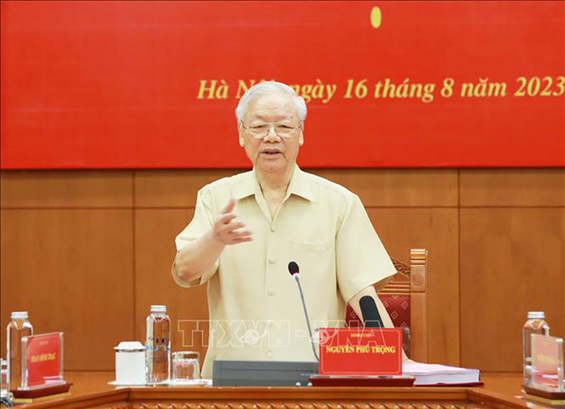 Tổng Bí thư Nguyễn Phú Trọng phát biểu chỉ đạo phiên họp. Ảnh: Phương Hoa/TTXVN