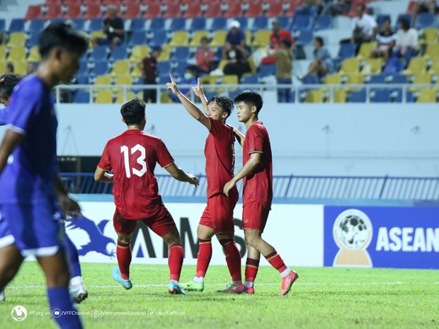 U23 Việt Nam giành vé vào bán kết U23 Đông Nam Á. (Nguồn: VFF)