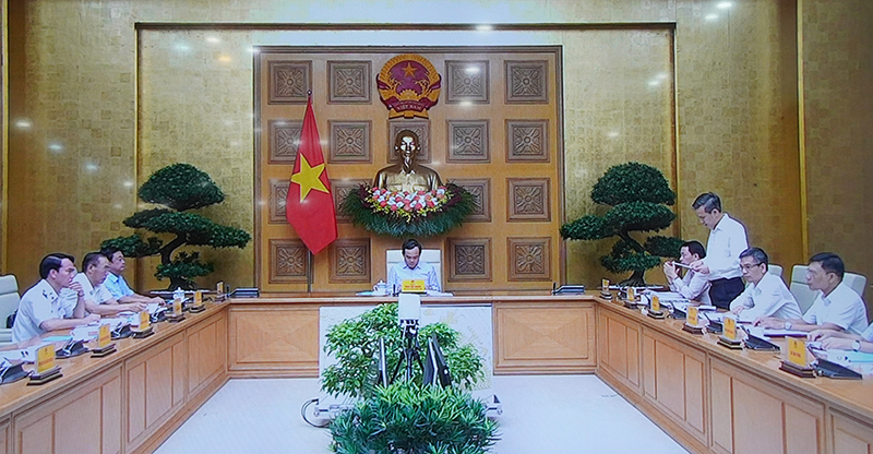 Phó Thủ tướng Chính phủ Trần Lưu Quang chủ trì hội nghị trực tuyến tại điểm cầu Hà Nội.