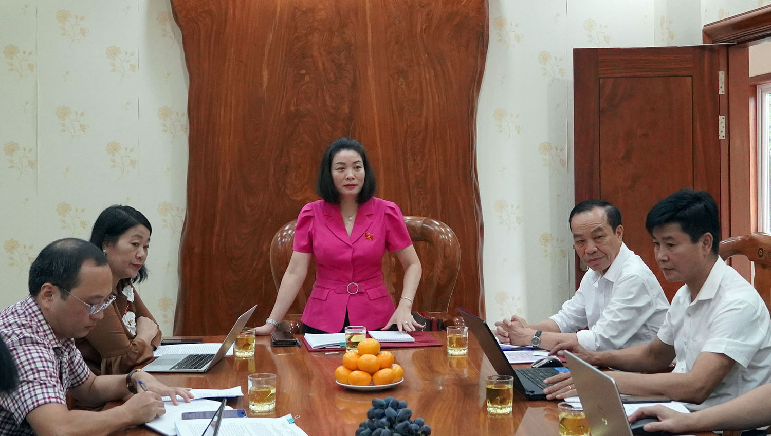 Đồng chí Nguyễn Minh Tâm phát biểu kết luận tại buổi làm việc.