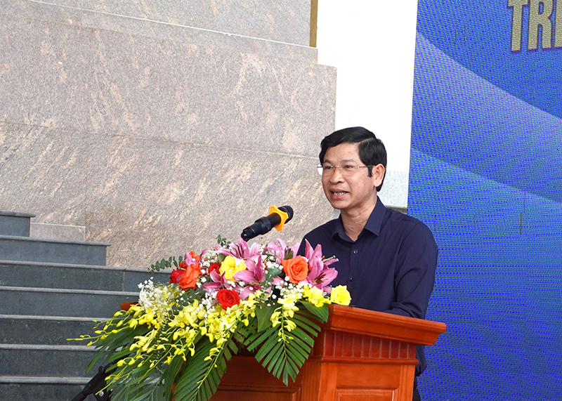Đồng chí Phó Chủ tịch UBND tỉnh Hồ An Phong, Trưởng ban Tổ chức diễn tập phát biểu khai mạc.