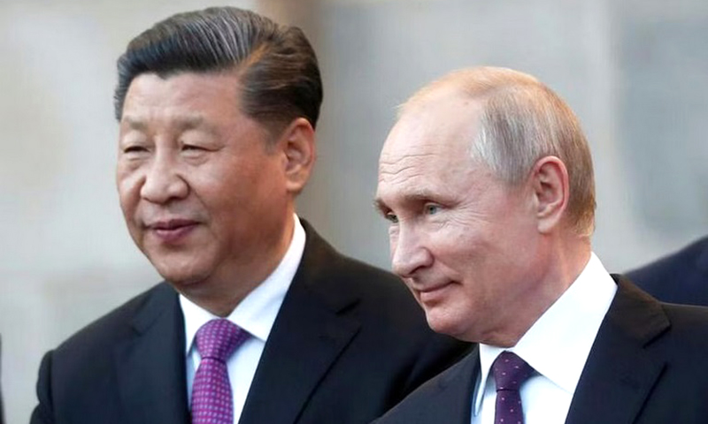  Tổng thống Nga Vladimir Putin và Chủ tịch Trung Quốc Tập Cận Bình tại Moskva tháng 6/2019. Ảnh: Reuters