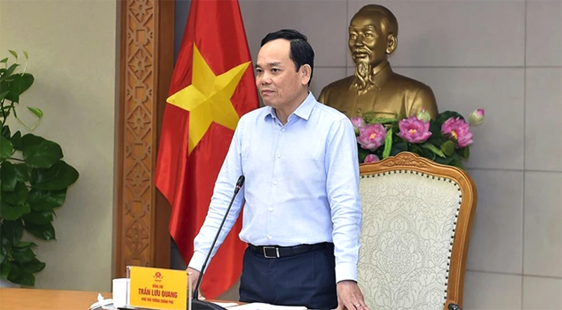  Phó Thủ tướng Trần Lưu Quang phát biểu tại cuộc họp. (Ảnh: VGP)