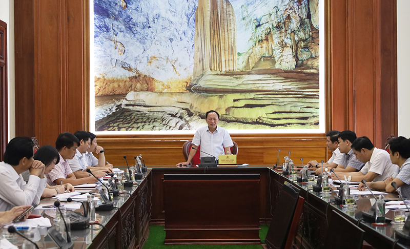  Đồng chí Phó Bí thư Thường trực Tỉnh ủy, Trưởng ban Tổ chức hội thi Trần Hải Châu chủ trì hội nghị.
