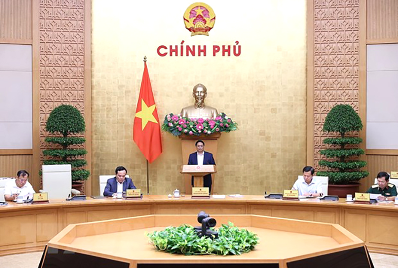  Thủ tướng Phạm Minh Chính chủ trì phiên họp. (Ảnh: Dương Giang/TTXVN)