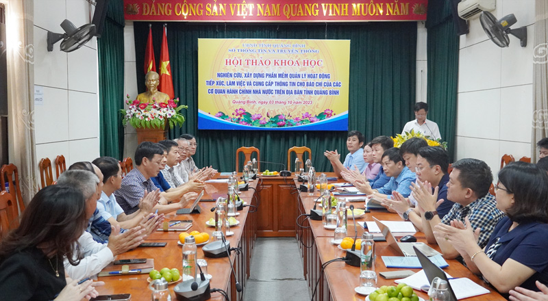 Sở TT-TT chủ trì Hội thảo khoa học “Nghiên cứu, xây dựng phần mềm quản lý hoạt động tiếp xúc, làm việc và cung cấp thông tin cho báo chí của các cơ quan hành chính nhà nước trên địa bàn tỉnh Quảng Bình”.