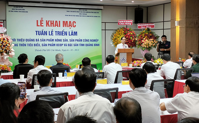 Đồng chí Phó Chủ tịch UBND tỉnh Phan Mạnh Hùng phát biểu tại buổi khai mạc.