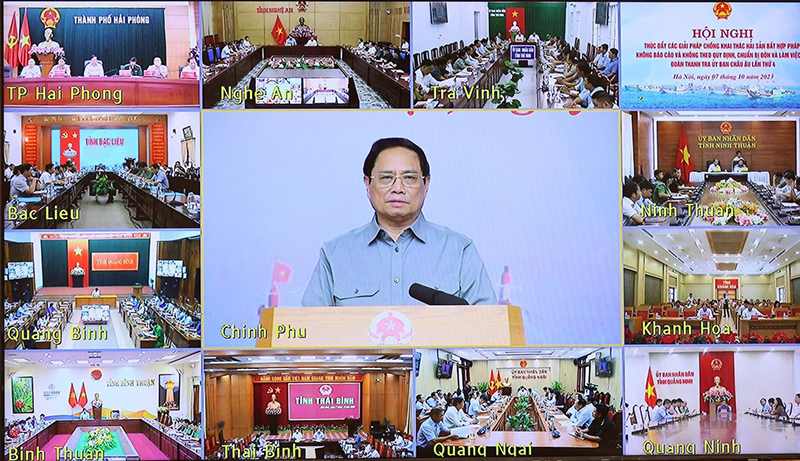 Thủ tướng Chính phủ Phạm Minh Chính phát biểu đặt vấn đề tại hội nghị (Ảnh chụp qua màn hình).