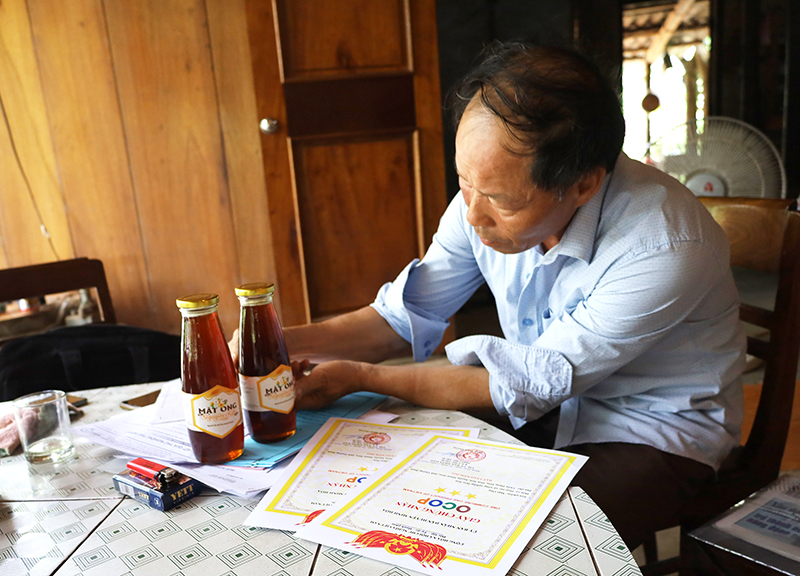 Sản phẩm mật ong Hóa Sơn được công nhận OCOP 3 sao cấp huyện. 