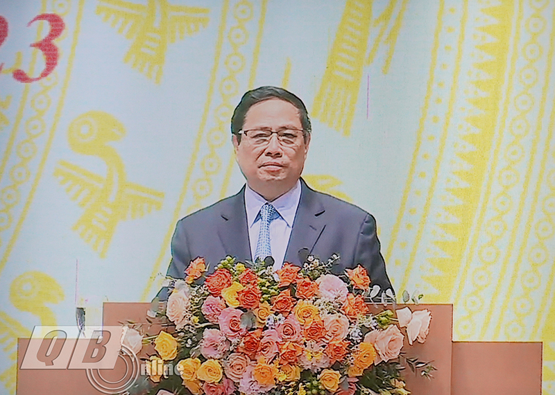 Thủ tướng Chính phủ Phạm Minh Chính phát biểu tại buổi gặp mặt.