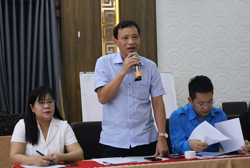 Ông Hồ Tân Cảnh, Phó Giám đốc Sở Lao động-Thương binh và Xã hội, Trưởng ban Quản lý dự án phát bieu