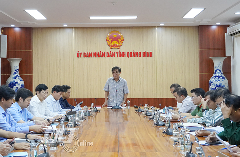 Đồng chí Phó Chủ tịch Thường trực UBND tỉnh Đoàn Ngọc Lâm phát chỉ đạo tại cuộc họp.