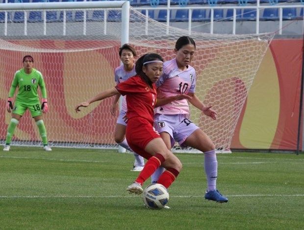 Đội tuyển Bóng đá Nữ Việt Nam không thể gây bất ngờ trước Tuyển Nữ Nhật Bản. (Ảnh: VFF)