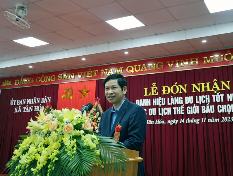 Đồng chí Hồ An Phong, Tỉnh ủy viên, Phó Chủ tịch UBND tỉnh phát biểu chỉ đạo tại buổi lễ.