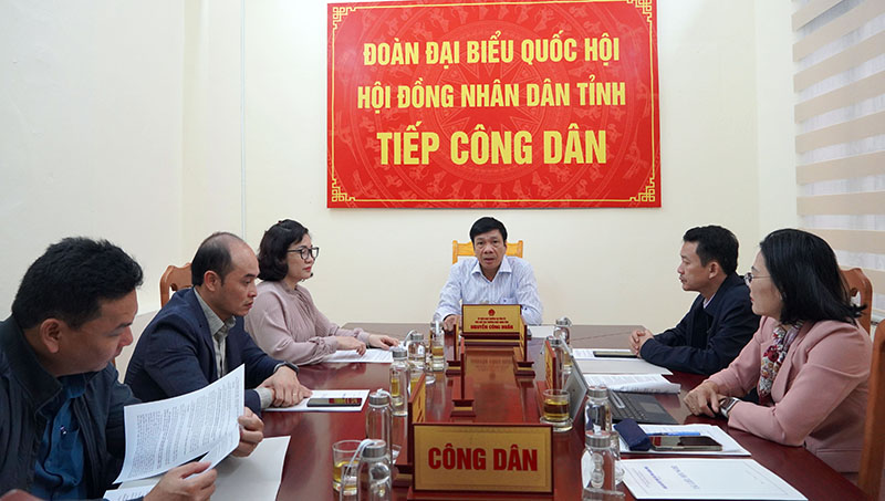 Đồng chí Nguyễn Công Huấn, Ủy viên Ban Thường vụ Tỉnh ủy, Phó Chủ tịch Thường trực HĐND tỉnh Nguyễn Công Huấn tại buổi tiếp