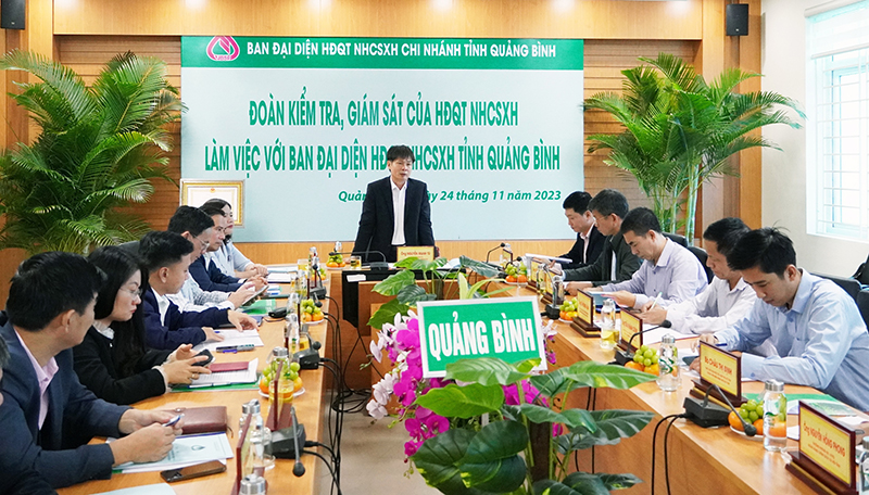  Đồng chí Trưởng ban Kiểm soát NHCSXH Nguyễn Mạnh Tú phát biểu kết luận buổi làm việc.