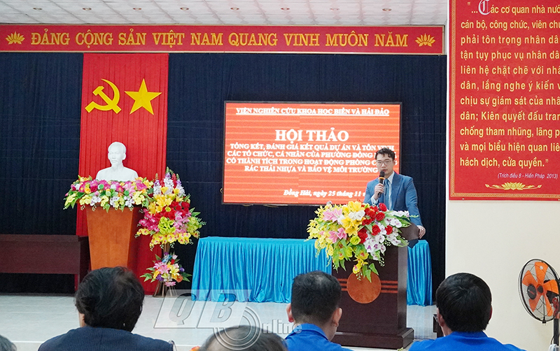  Tiến sĩ Nguyễn Hùng Cường, Viện trưởng Viện nghiên cứu Khoa học Biển và Hải đảo tổng kết hội thảo.