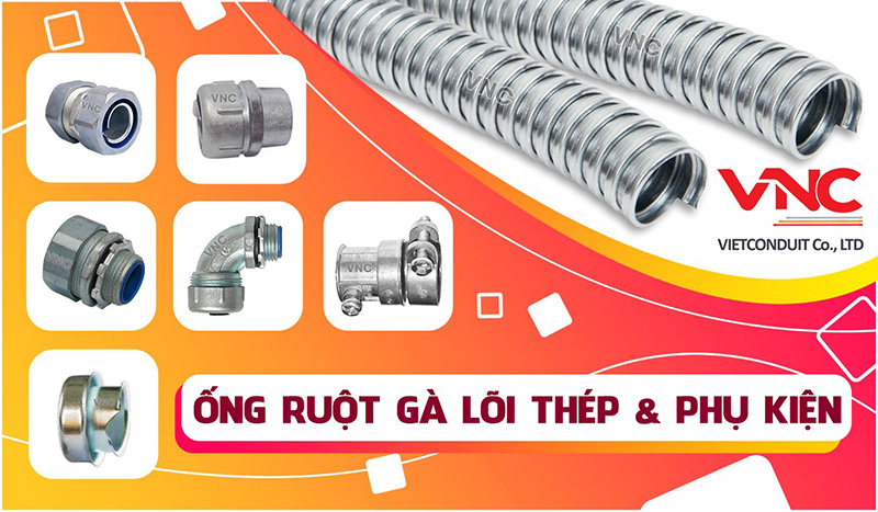 Ống ruột gà lõi thép và phụ kiện chuẩn BS 731