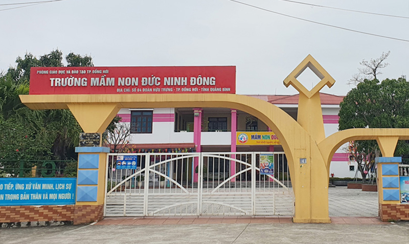 Trường mầm non Đức Ninh Đông (TP. Đồng Hới) nơi có cán bộ bị kỷ luật buộc thôi việc.