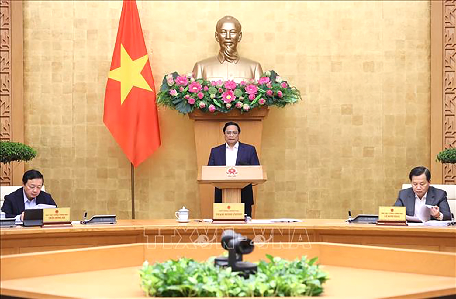 Thủ tướng Phạm Minh Chính chủ trì phiên họp Chính phủ thường kỳ tháng 11/2023. Ảnh: Dương Giang/TTXVN