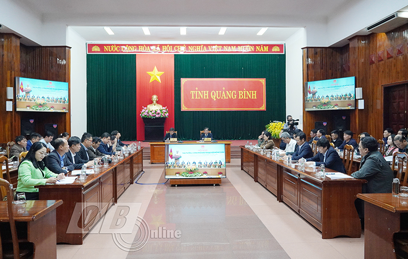 Toàn cảnh hội nghị tại điềm cầu tỉnh Quảng Bình.