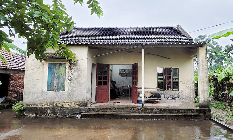 Ngôi nhà của chị Vũ Thị Mai, vợ liệt sỹ Mai Đức Hùng.