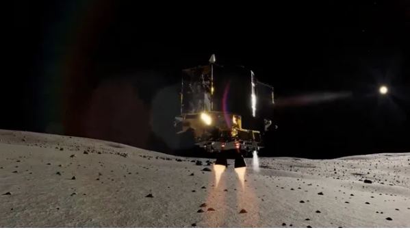 Hình ảnh cho thấy tàu SLIM của Nhật Bản hạ cánh trên Mặt Trăng. Ảnh: JAXA