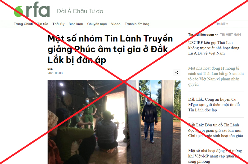 Những luận điệu xuyên tạc của trang RFA về vụ án khủng bố tại Đắk Lắk.