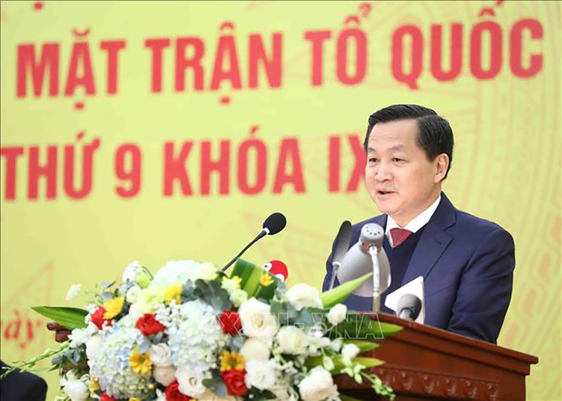 Bí thư Trung ương Đảng, Phó Thủ tướng Chính phủ Lê Minh Khái phát biểu. Ảnh: Minh Đức/ TTXVN
