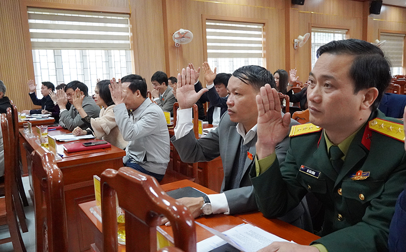 Biểu quyết thông qua các nghị quyết.