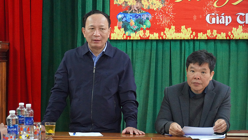 Đồng chí Phó Bí thư Thường trực Tỉnh ủy Trần Hải Châu phát biểu chỉ đạo tại buổi làm việc
