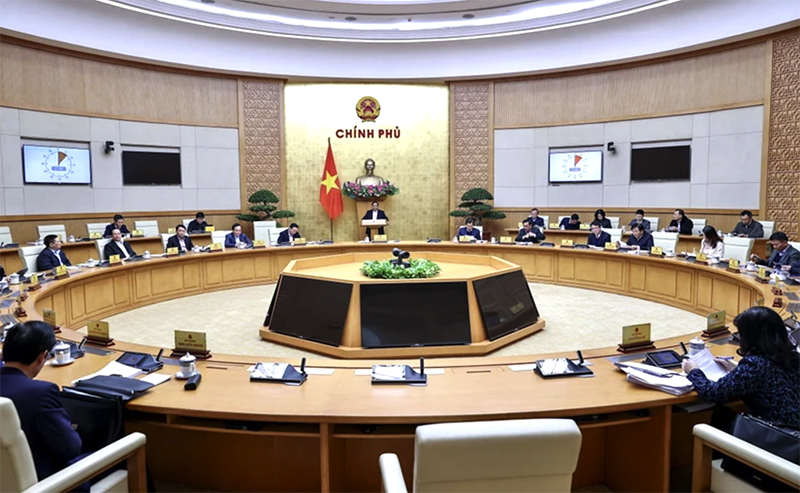 Phiên họp Chính phủ chuyên đề về xây dựng pháp luật tháng 1 năm 2024. Ảnh: Dương Giang/TTXVN