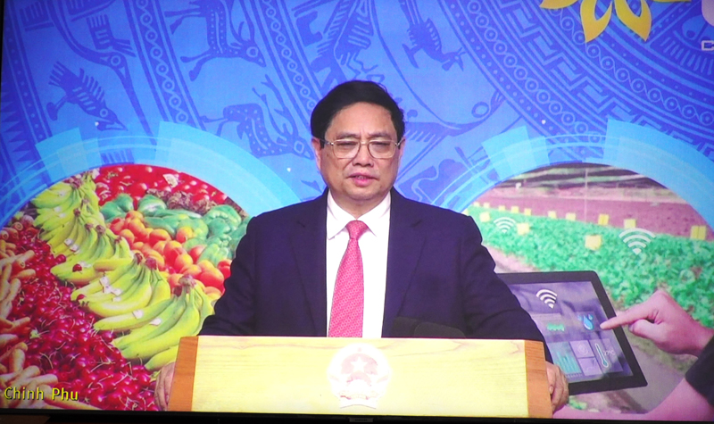 Thủ tướng Chính phủ Phạm Minh Chính phát biểu tại diễn đàn (ảnh chụp qua màn hình) 