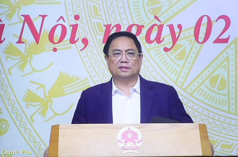 Thủ tướng Chính phủ Phạm Minh Chính phát biểu kết luận tại phiên họp (ảnh chụp qua màn hình).