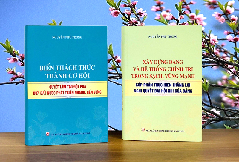 Hai cuốn sách của Tổng Bí thư Nguyễn Phú Trọng. Ảnh: dangcongsan.vn