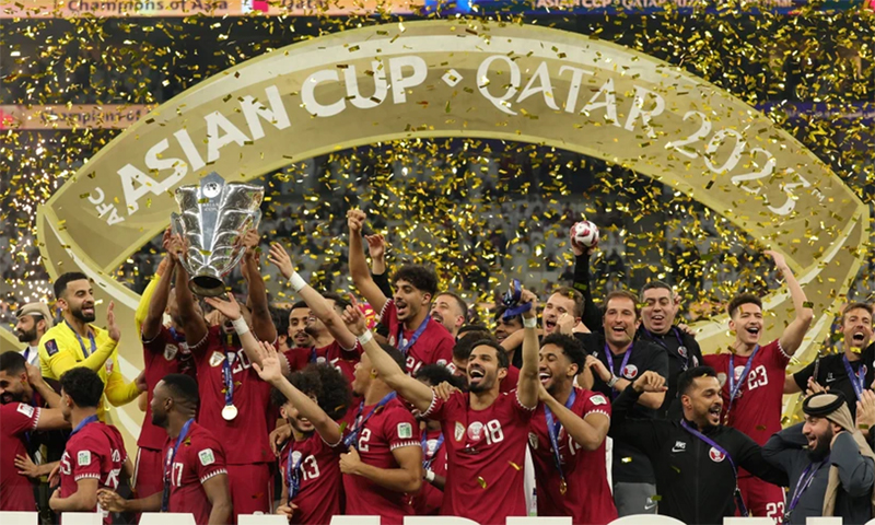 Đội tuyển Qatar vô địch Asian Cup 2023. (Nguồn: THX) Zalo