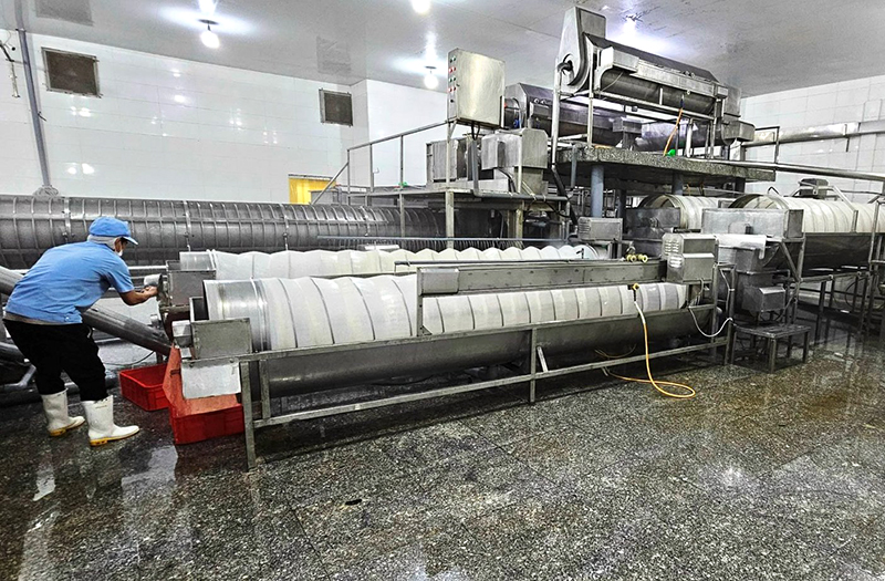 Công ty TNHH xuất nhập khẩu Dalu Surimi đầu tư dây chuyền thiết bị hiện đại để chế biến thủy sản xuất khẩu.