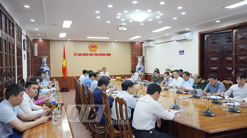 Toàn cảnh phiên họp tại điểm cầu tỉnh Quảng Bình.