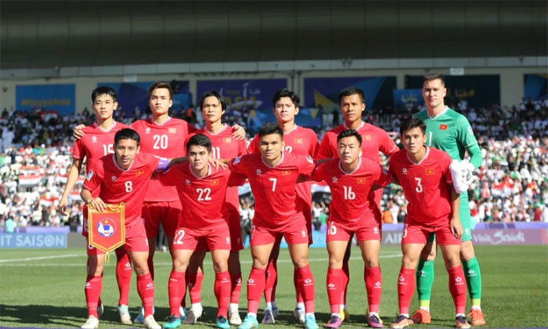 Đội tuyển Việt Nam tại Vòng chung kết Asian Cup 2023 diễn ra tại Qatar. (Ảnh: VFF)
