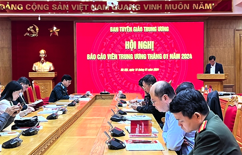 Quang cảnh Hội nghị Báo cáo viên Trung ương tháng 1/2024. (Nguồn ảnh: baocaovien.vn)