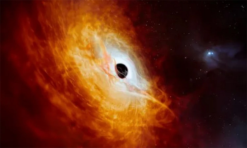 Hình minh họa về lõi sáng của một thiên hà xa xôi được cung cấp năng lượng bởi một lỗ đen siêu lớn tham lam. (Nguồn: space.com)